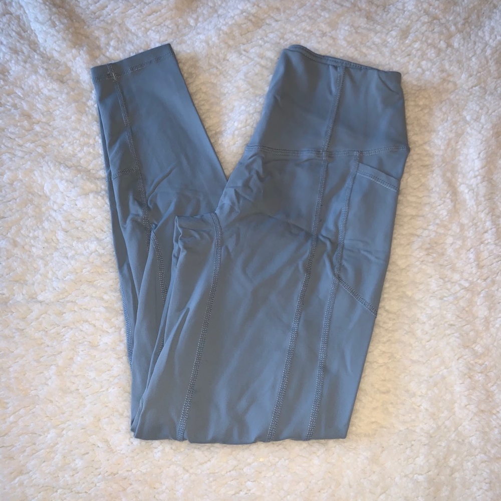 Til You Collapse Light Blue Pocket Leggings